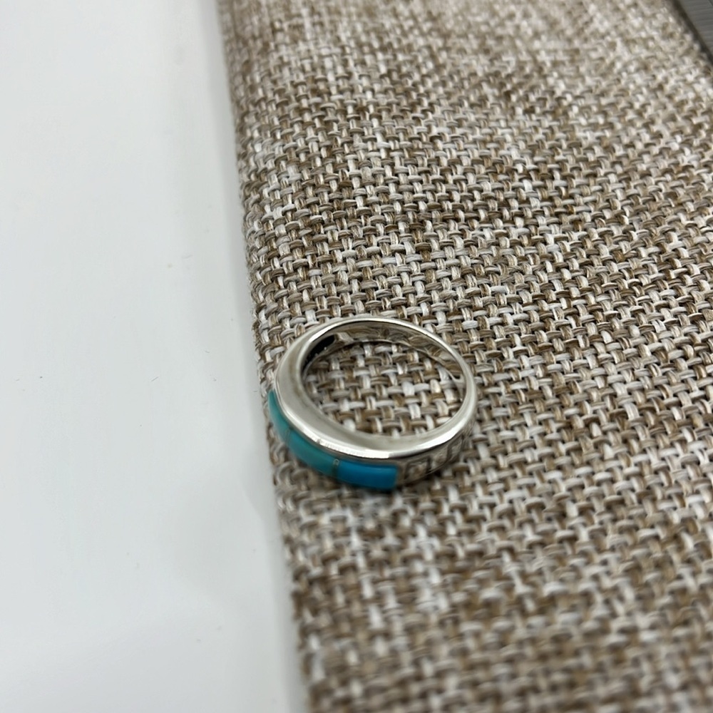 Authentic Southwest WJ Wilson Jim Navajo Sleeping Beauty Turquoise Size 6 Ring - Picture 12 of 12